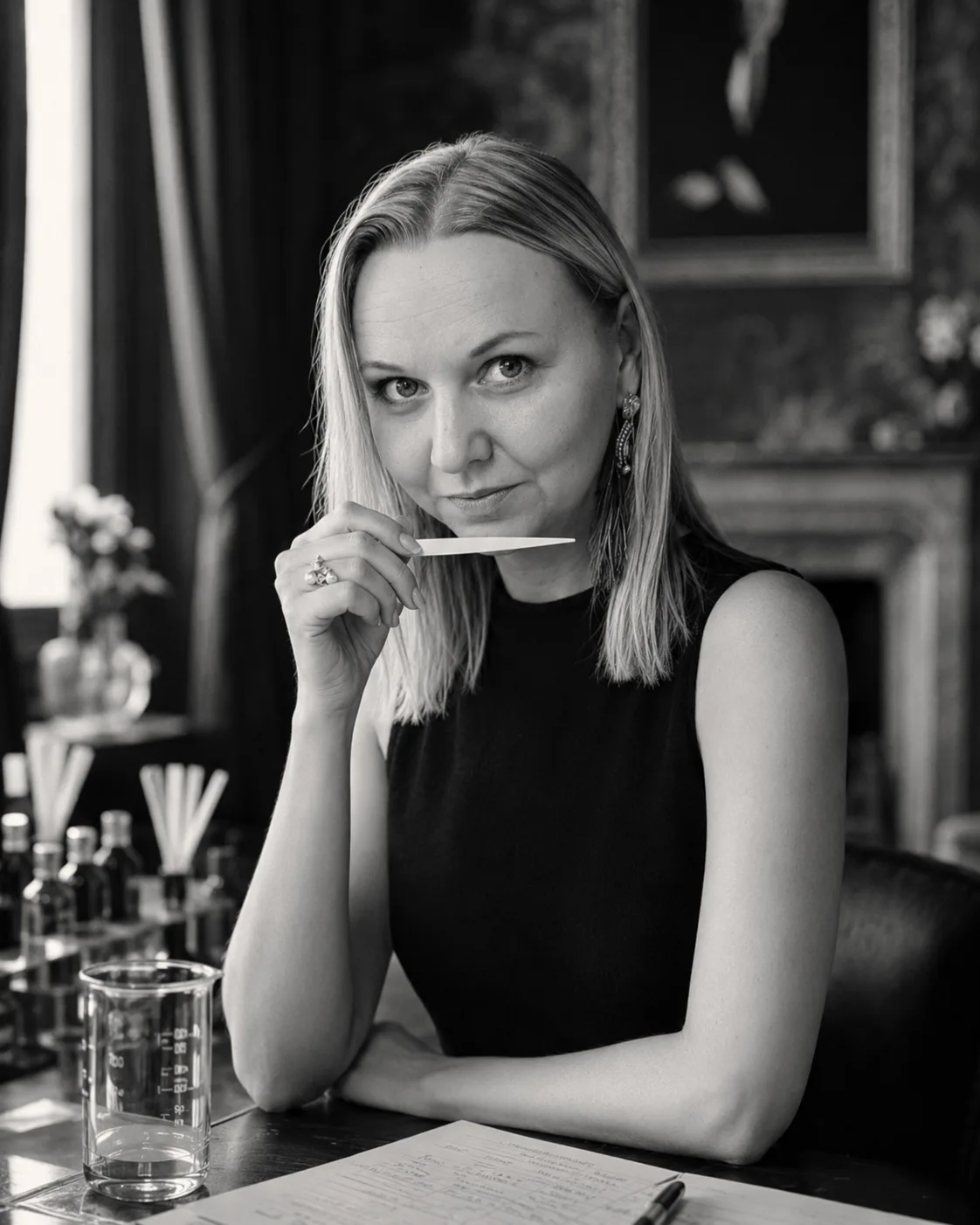 Irina Vaganova valuta una mouillette nel suo laboratorio di profumeria